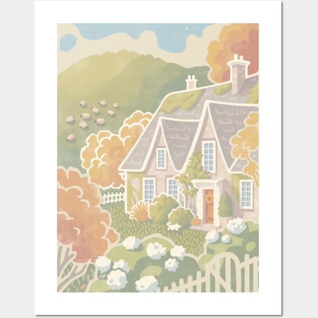 Cottage in the Hills Wall Art by VictoriaSochivko